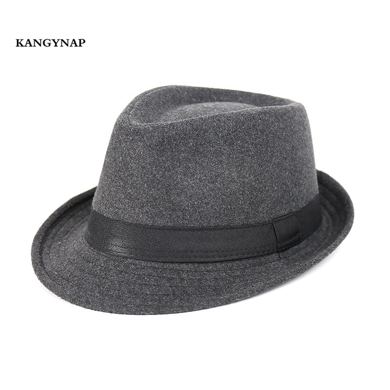 

KAGYNAP] Retro Solid Color Simple Men Fold Wide Brim Billycock Sag Top Bowler Jazz Panama Casual Hats Winter Warm Dad Hat, Black