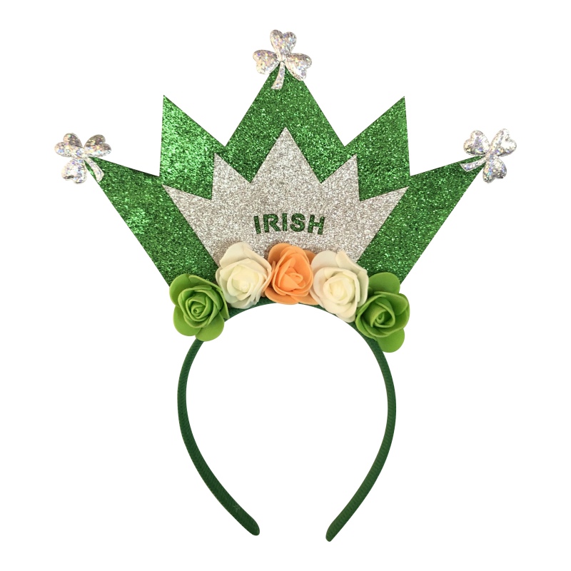 

St. Patrick's Day Headband Festival Decoration Parent-child Irish Holiday Green Headband Holiday Crown Bow Gift Headdress