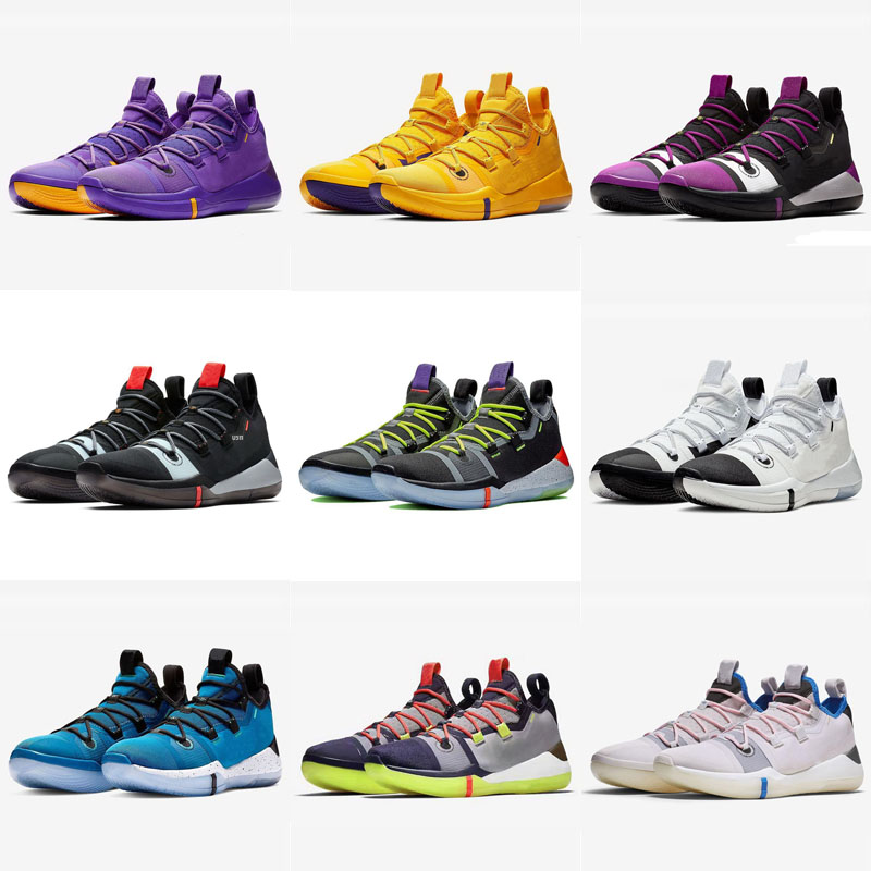 

Best Men Black Mamba A.D. Protro Lakers Amarillo Yellow Black Racer Blue Basketball Shoes Sport Shoes Free Delivery Size 7-12