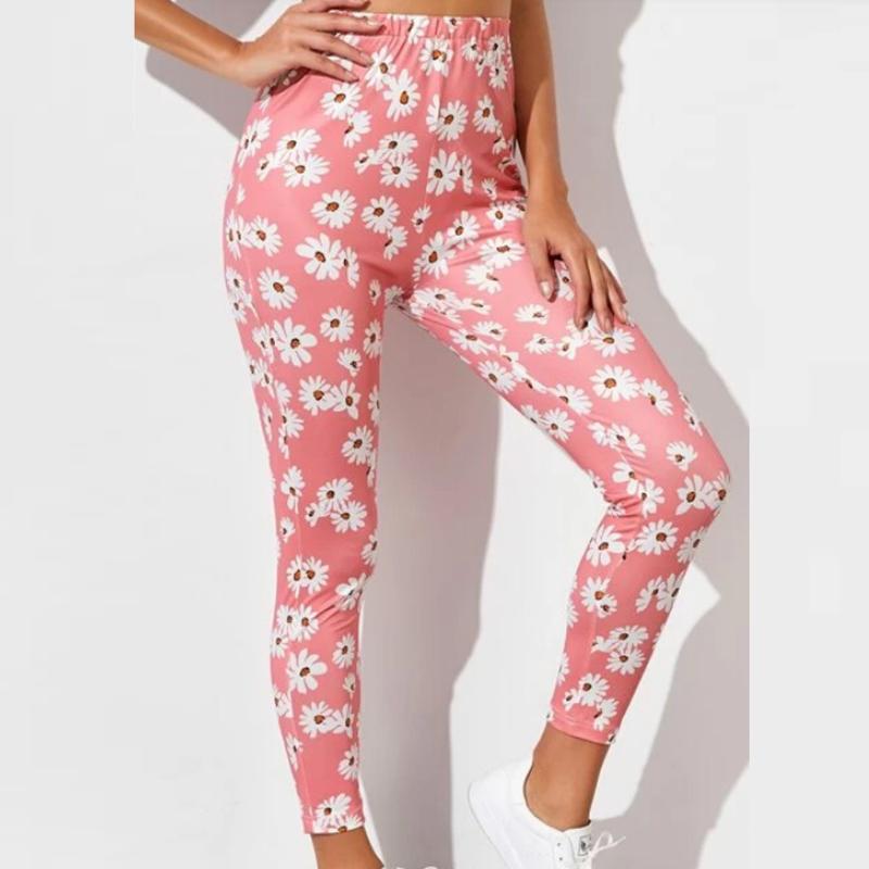 

Energy Seamless Sports Fitness Leggings Casual Sport Yoga Leggings Women Flower Print High Waist Activewear Jogger Pants #g4, Pink
