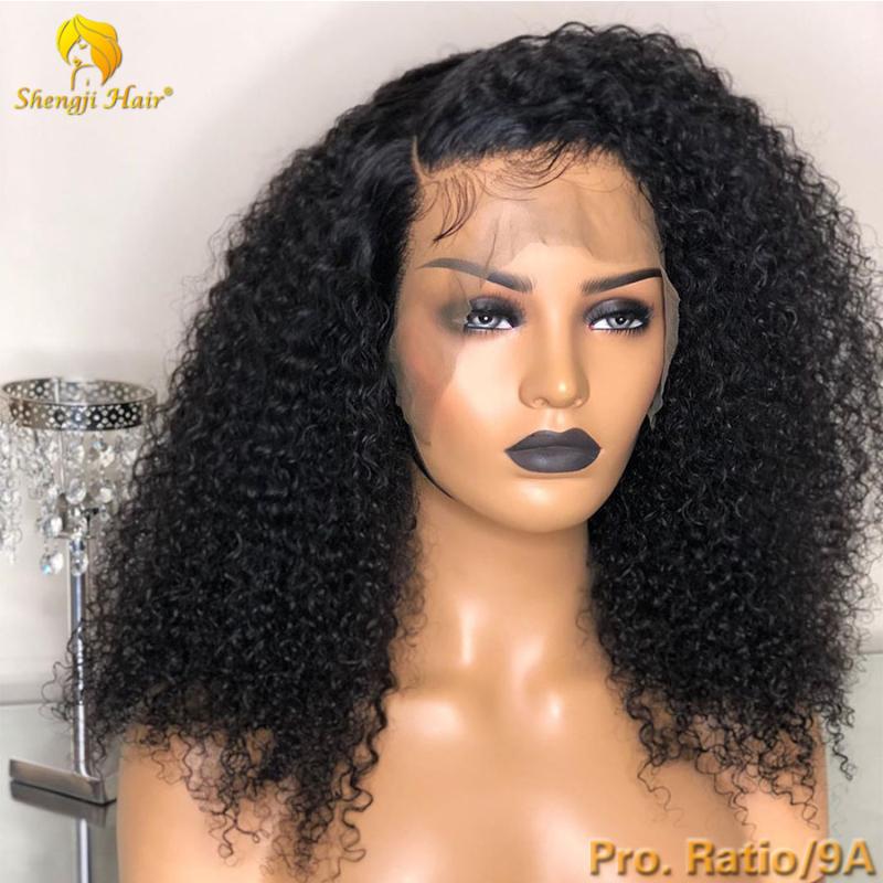 

360 Lace Frontal Wig Brazilian Remy Human Hair Wig Pre Plucked With Baby Hair Curly 370 Lace Front For Black Women SHENGJI, Natural color