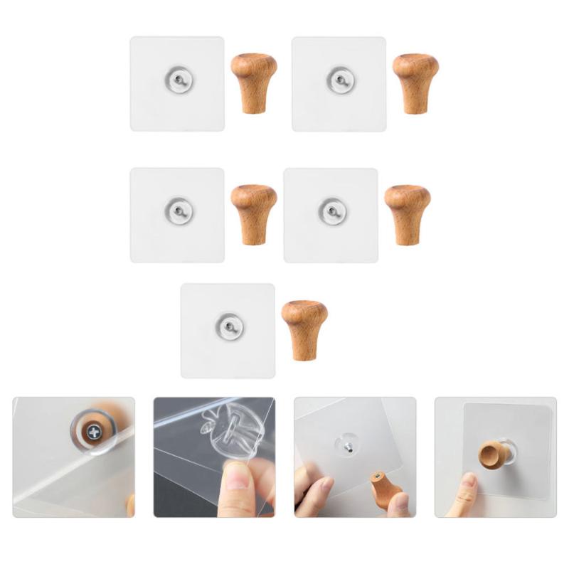 

5PCS Non-punching Sticky Hooks Bathroom Hooks Traceless Wall Hanging