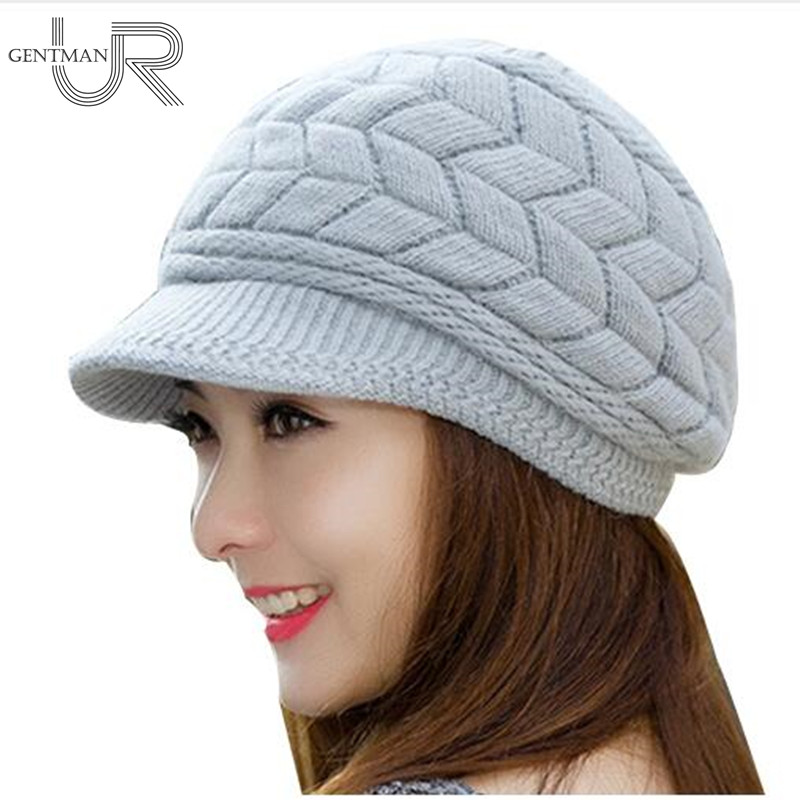 

New Women Winter Hat Warm Beanies Fleece Inside Knitted Hats For Woman Fur Cap Autumn And Winter Ladies Fashion Hat, Purple