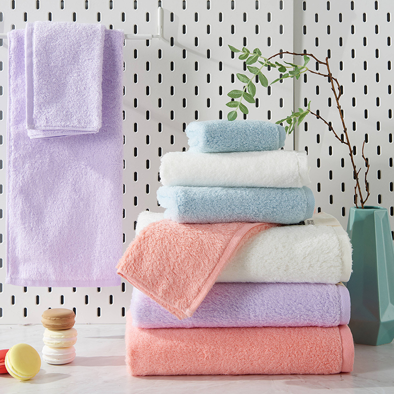 

High Quality 100% Cotton solid color face Towel For Adult child Soft Household Travel Gym, Pink