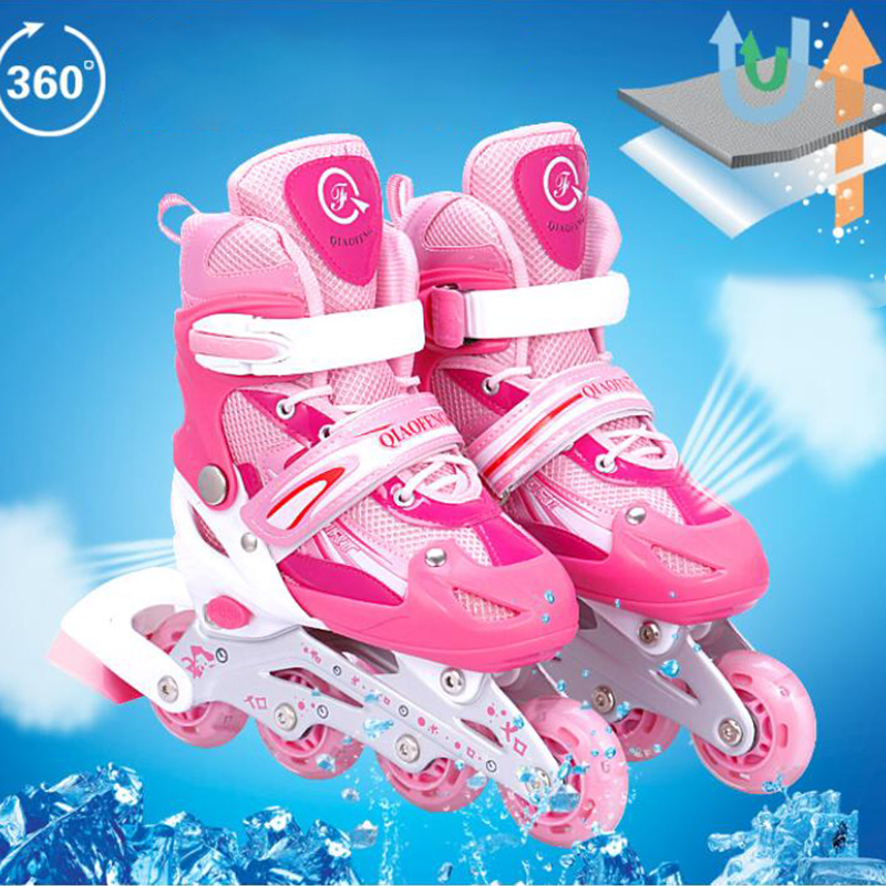 

New Single Flash Skates PVC Wheel Adult Roller Skates Children's Adjustable Fashion Breathable Inline Roller, Blue