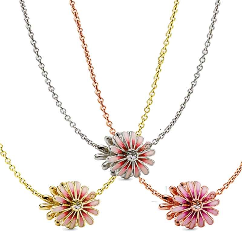 

45cm daisy charm chain necklace adapting pandora necklace & bracelet pendant bead diy bangle for women gift 2020