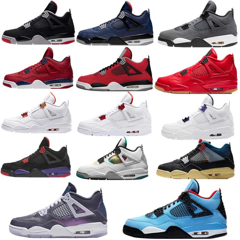 

2020 New Top Cream Sail Black Cat White Cement Men Women Jumpman 4 4s Basketball Shoes Cactus Jack Mens Trainers Sport Shoes Size36-46, Gifts