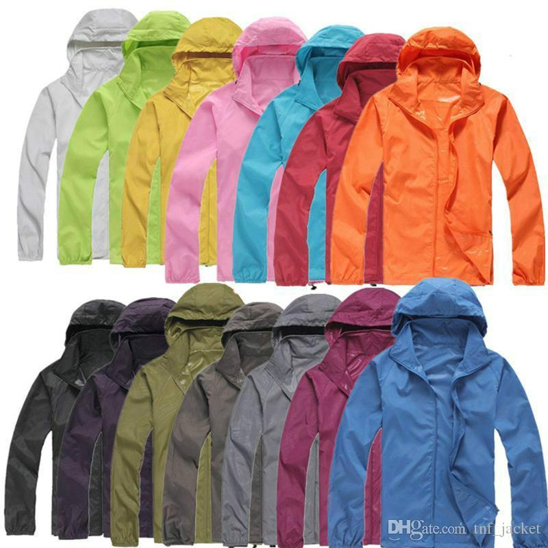 

Hot Summer Womens Mens Brand Rain Jacket Coats Outdoor Casual Hoodies Windproof and Waterproof Sunscreen Face Coats Black White XS-XXXL gift, Green