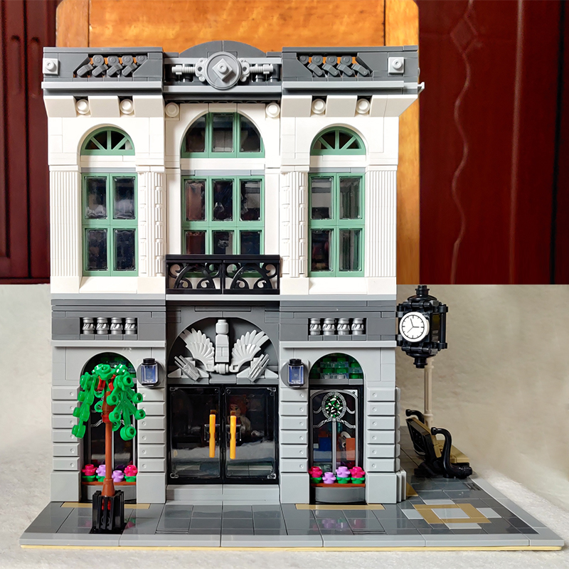 

In Stock 15001 Brick Bank Building Blocks Creator Series City Street Model 2413Pcs Bricks Toys 10251 Gift For Children