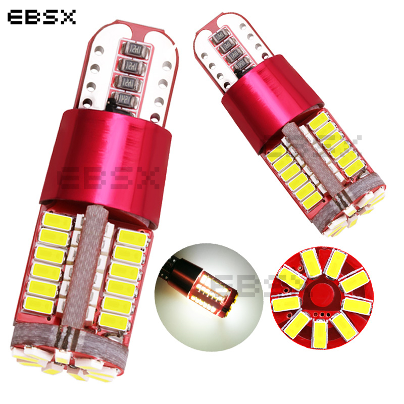 

EBSX 300X 12V T10 W5W LED Car Parking Light 57 SMD 3014 LED Auto Reading Lamp License Plate Lights Wedge Tail Parking Side Bulb, As pic