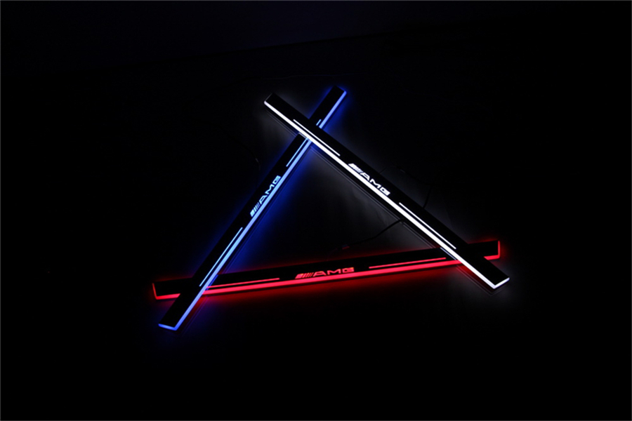 Acrylic Moving LED Welcome Pedal Car Scuff Plate Pedal Door Sill Pathway Light For Mercedes Benz GLA X156 2012 - 2015-image-564865522