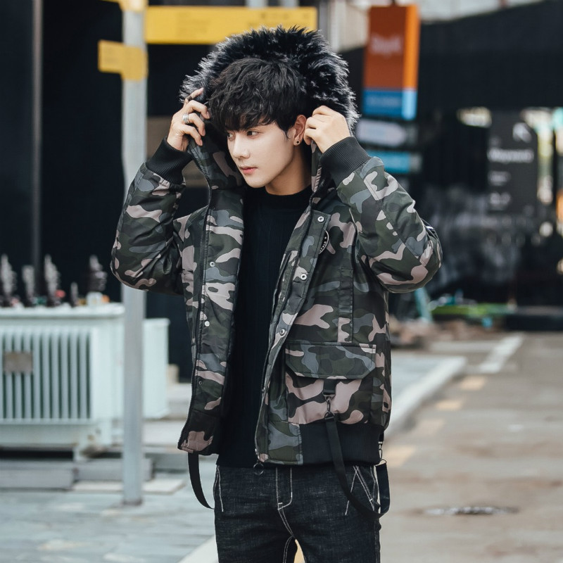 

Januarysnow New Fashion Hot Brand Winter Jacket Men 2019 New Parka Coat Men Overseas Fur Hood Male Jacket Cold Casual Parks -3XL, Black