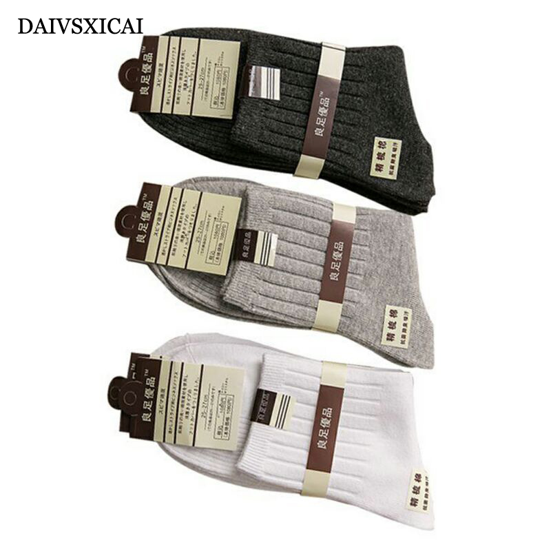 

3Pairs/lot=6pieces Autumn Winter Socks Fashion Mens Wild Business Cotton Male Winter Socks, Dark gray d