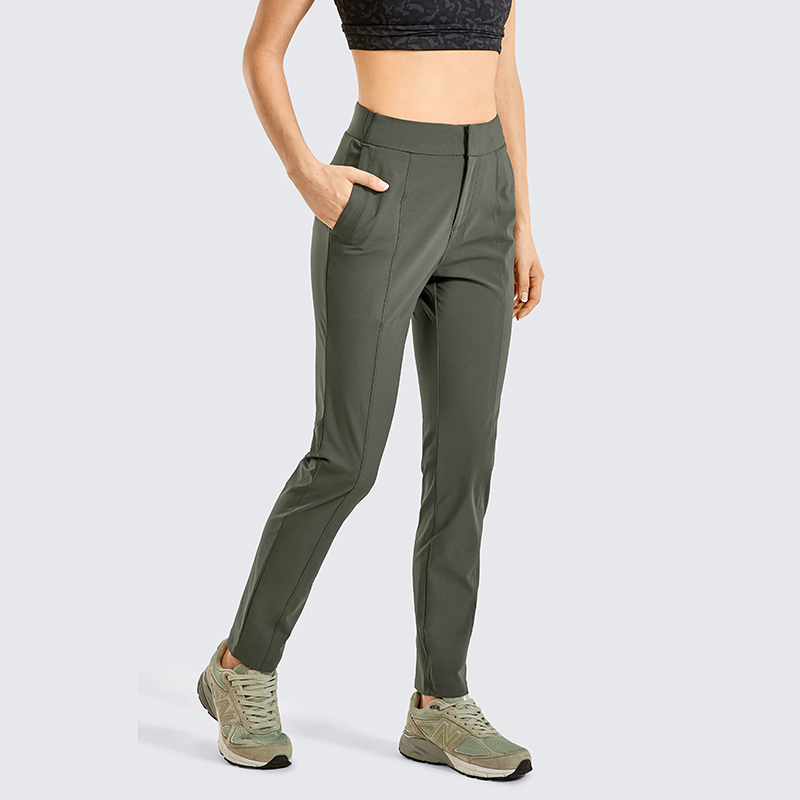 

Zip-off Hiking Pants Lightweight Quick Dry Casual Elastic Waist Scrub Work Pants With Side Pockets For Women, Plantation03