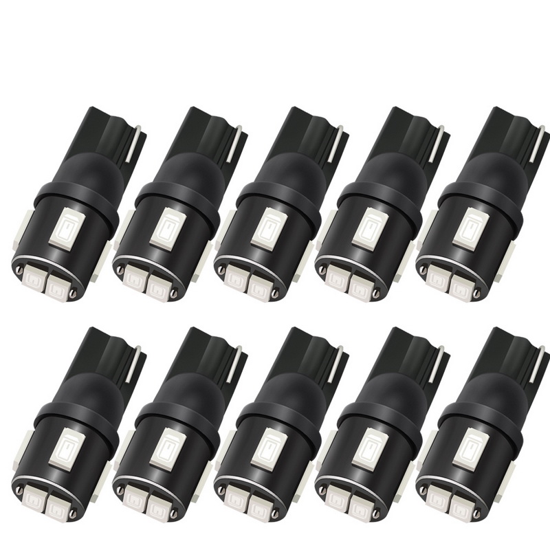 

Safego 10pcs W5W 501 LED Bulb T10 194 168 Blue Bulbs 6SMD 5630 Car Interior Light For Dashboard License Plate Lamp DC 12V, As pic