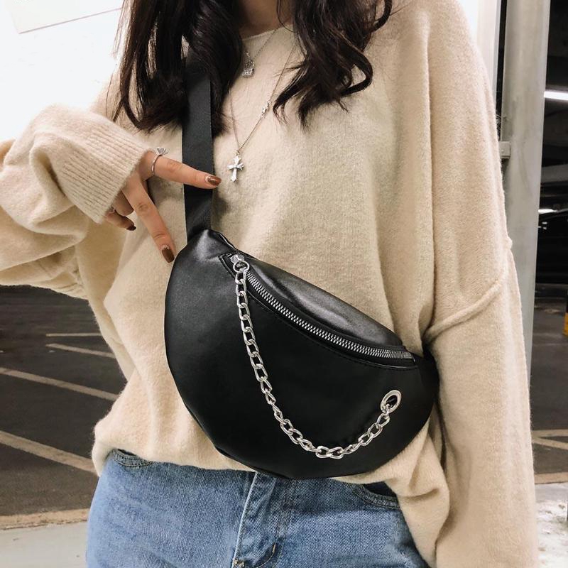

Women Waist Bag Fanny Pack Glitter Belt Chest Bag Small Shoulder Lady Belly Belt Bags Waist Pack Purse small black crossbody