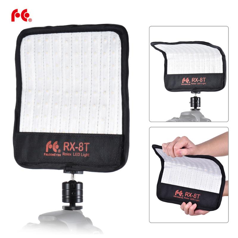 

FalconEyes RX-8T 16W Mini LED Video Light 5600K CRI94 Flexible Cloth On-camera Lamp Daylight Splashproof for Studio Photography