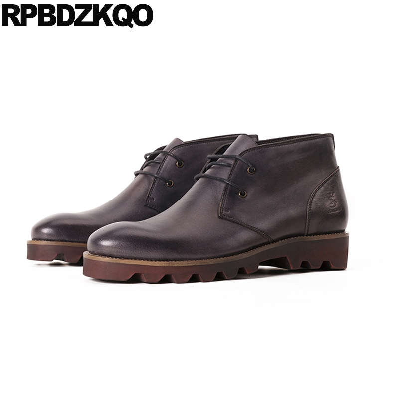 

burgundy genuine leather lace up black men short ankle full grain boots oxford 2020 autumn designer wedding fall shoes business