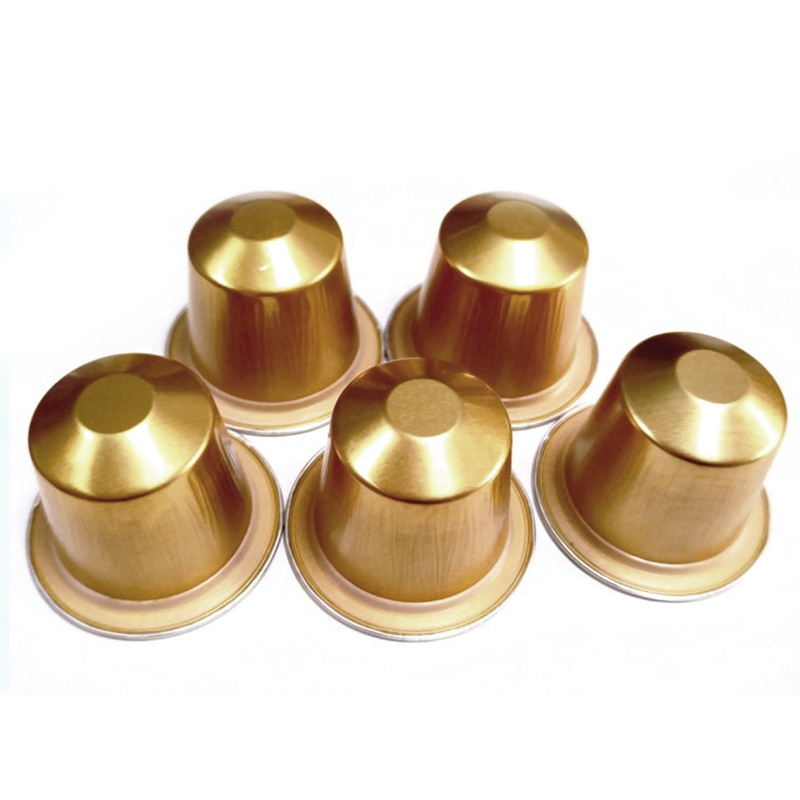 

100 Sets of Refillable Coffee Cup Disposable Coffee Beans for Nestle Automatic Machine Supplies - Gold