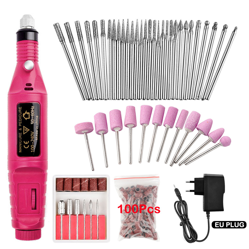 

Professional Manicure Machine Electric Nail Drill Bits Set Mill Cutter Nail Art Sanding File Gel Polish Remover Tools