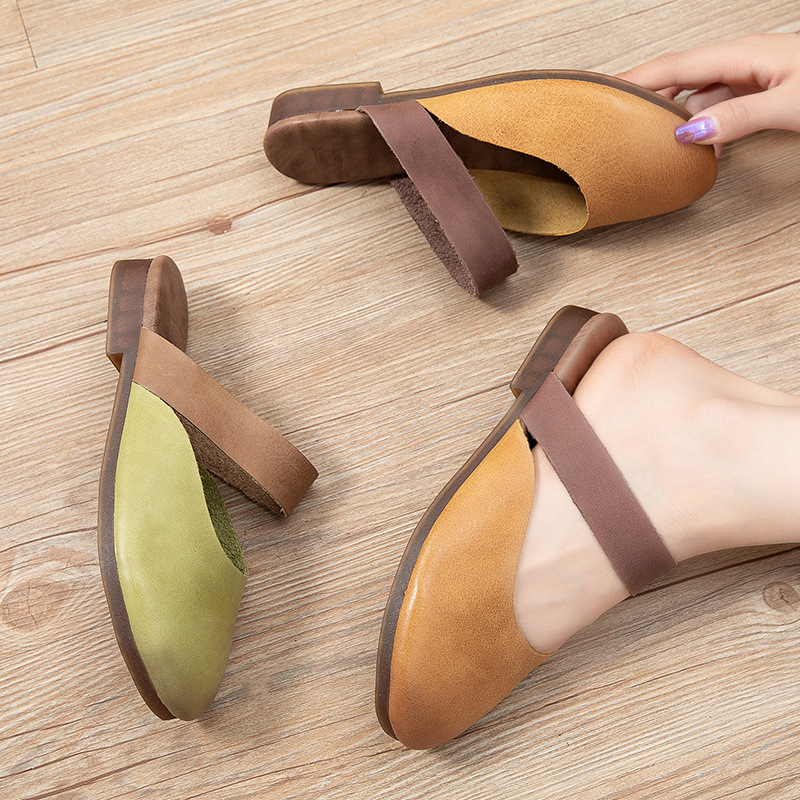 

YourSeason Women Slippers Summer Genuine Leather Flat With Slides Handmade Concise Leisure Ladies Shoes 2020 New, Yellow