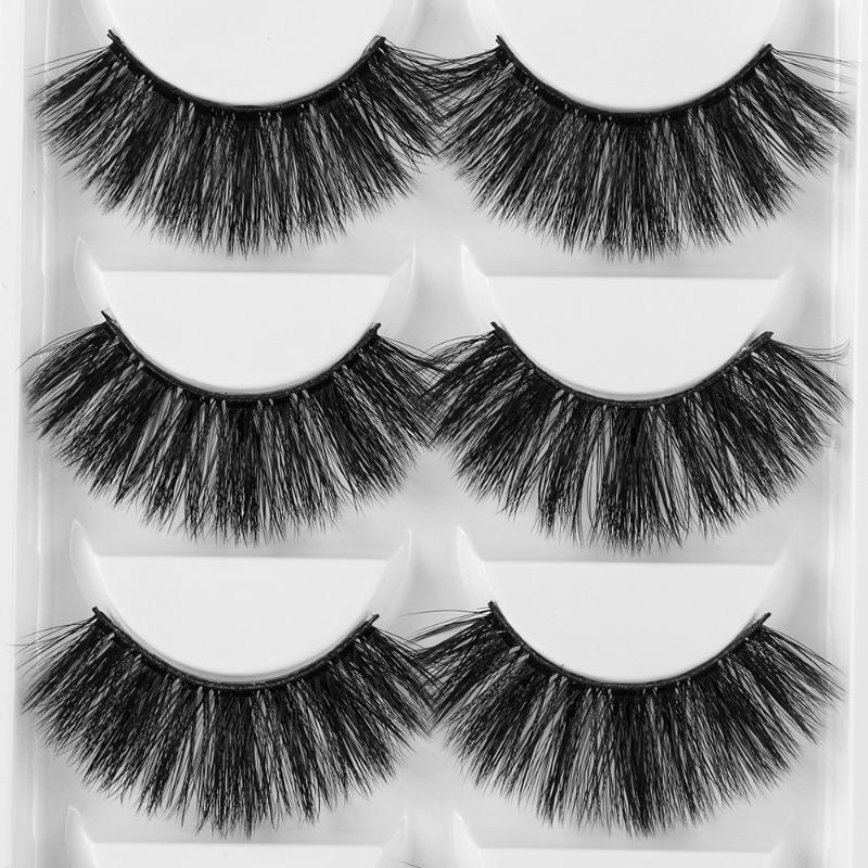 

5 Pairs 6D Faux Mink False Eyelashes 25mm Handmade Lashes Long Wispies Fluffy Fake Eyelashes Extension Beauty Dramatic Makeup