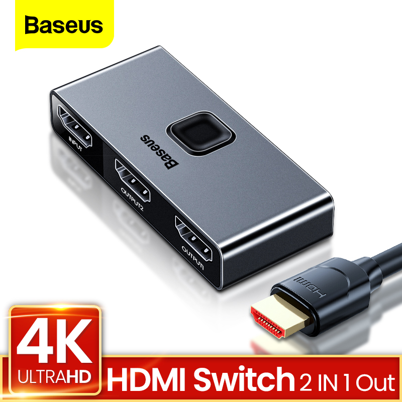 

Baseus 4K 60Hz Splitter 2 Ports Bi-Direction Switcher 1x2/2x1 Adapter 2 in 1 out Converter Switch For PS4 TV BOX