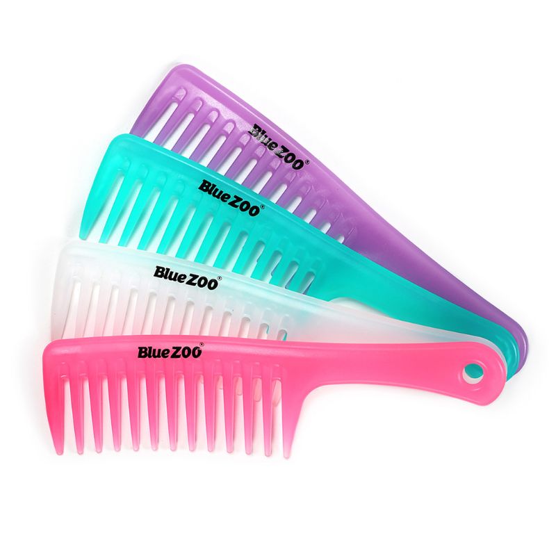 

Women Large Wide Tooth Detangle Comb Candy Color Plastic Anti-static Salon Shampoo Hair Brush Scrub Handle Hairdressing Tool