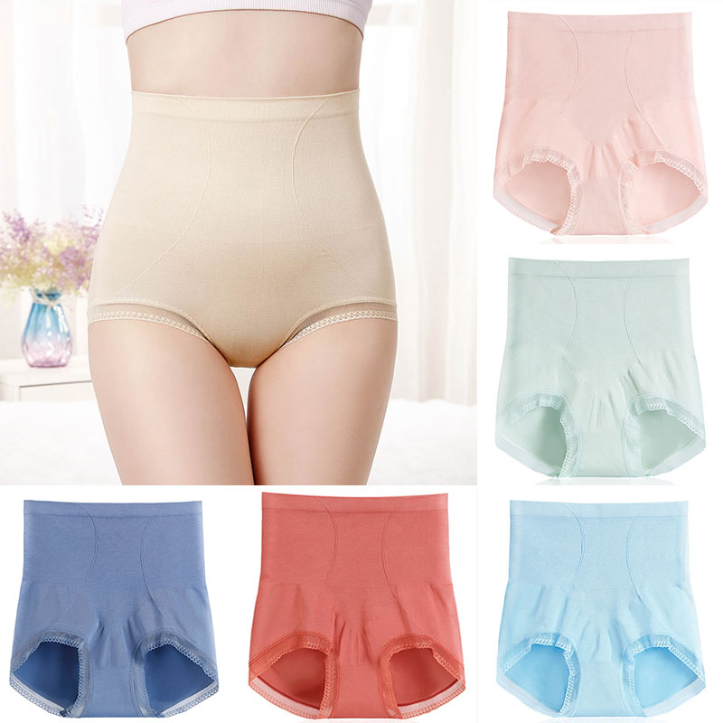 

Thin Lace Elastic Panties Shapewear Women Butt-lift Underwear High Waist Body Shaper Breathable Slimming Abdomen Hips Girdle, Blue