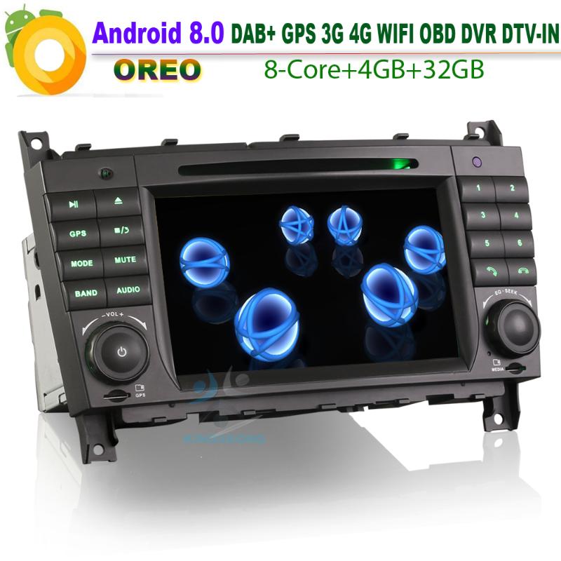 

DAB+Android 8.0 Autoradio GPS NAVI DVD CD Radio USB SD BT WiFi 4G Car Radio player for CLC Klasse CLC W203