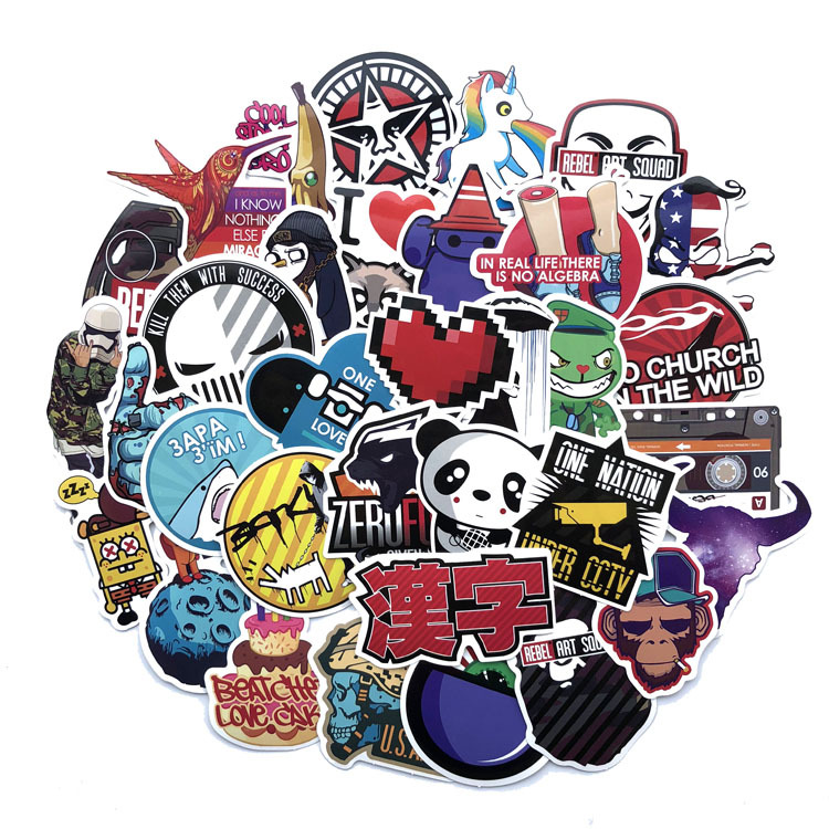 5 Sets = 250PCS Suitcase Graffiti Stickers Water Cup Computer Mobile Phone Waterproof Stickers-image-571082535
