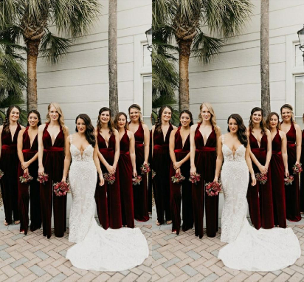 orange velvet bridesmaid dresses