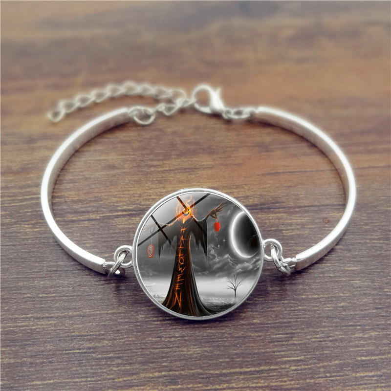 

2020 Charm Chain Adjustable Bangle Bracelet Halloween Classic Dome Witch Pattern Women Bracelet Delicacy for Party Jewelry Gifts
