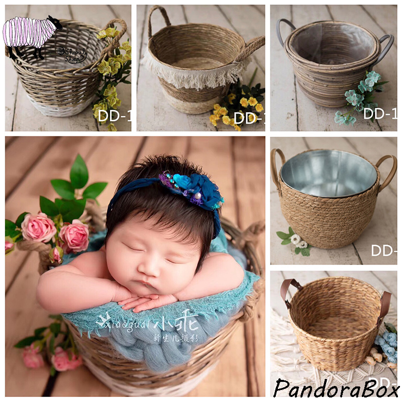 

Newborn Photography Session Prop Basket Baby Photo Shoot Studio Posing Rattan Basket fotoshooting Accessories Photo Product Tool, Dd-160