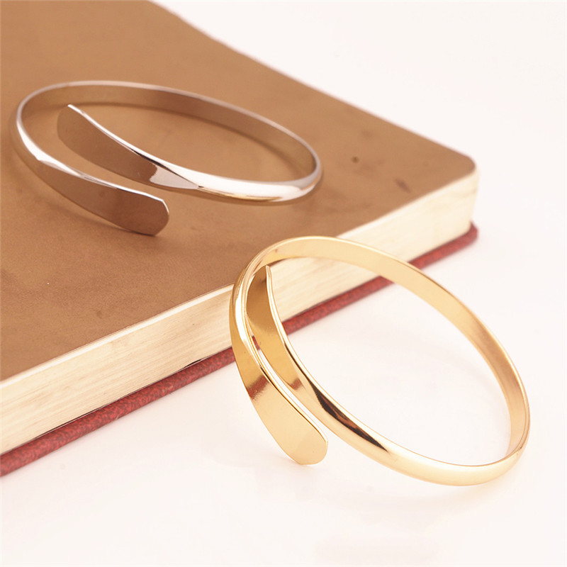 

Simple Pure Copper Jewelry Open Bangles & Bracelets Punk Silver Gold Color Wristband for Women Pulseiras Z3