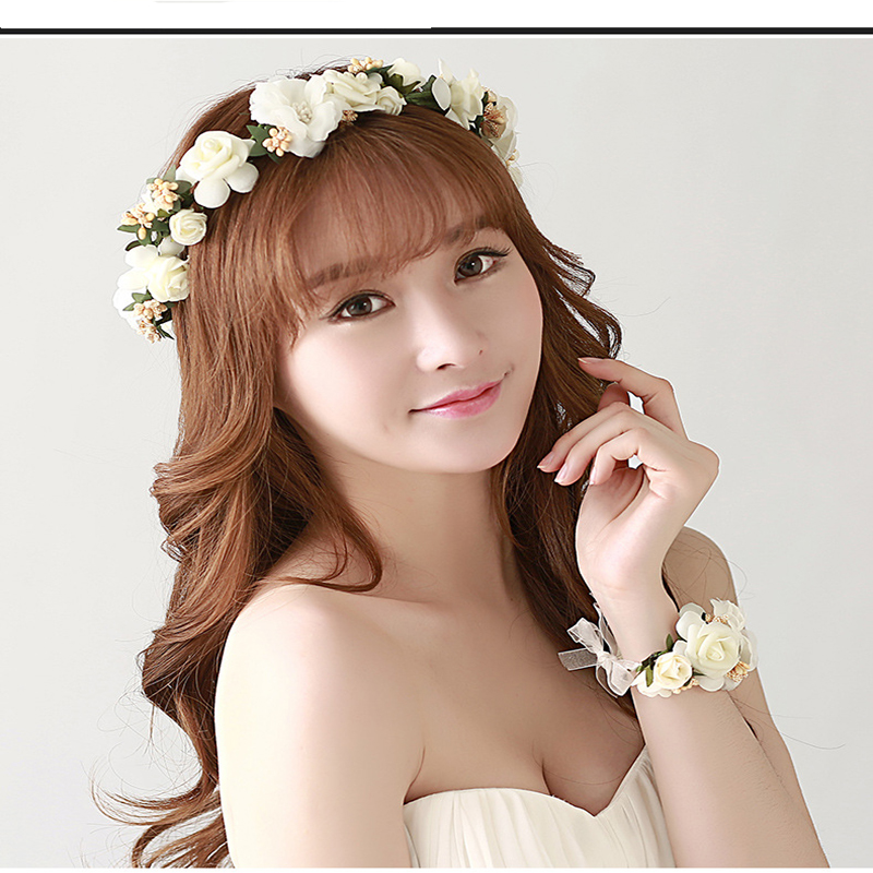 

Fashionable imitation silk gauze with garlands tiara bracelet bridal holiday wreath