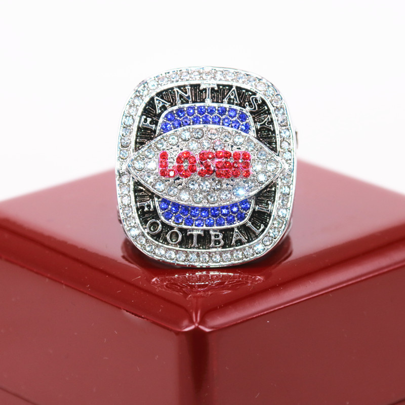 

2020 New Arrival Factory Wholesale Price Fantasy Football Loser Champion Ring USA Size 10/11/12/13 With Wooden Display Box Drop Shipping, Golden;silver