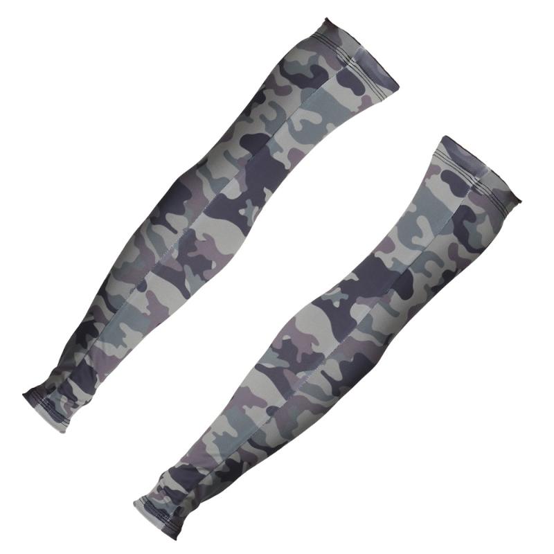 

1 Pair of Comfortable Soft Camouflage Arm Guards Ice Silk Sunscreen Cuff for Hiking, As shown