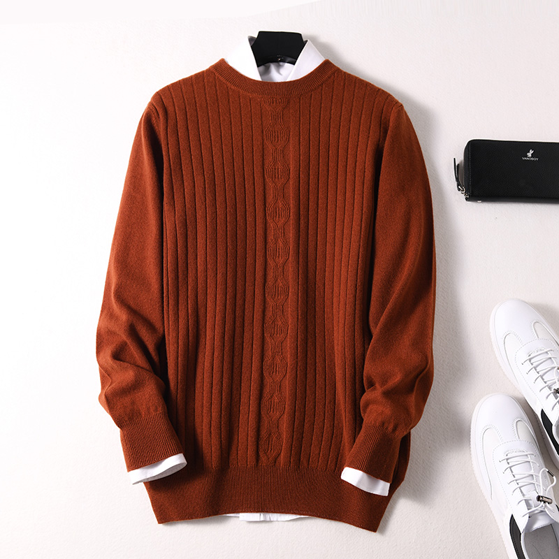 

New Style Man Sweaters Cashmere and Wool Knitting Jumpers Men Winter O-neck Pullovers soft sweater Fashionable Vertical sweater, Black