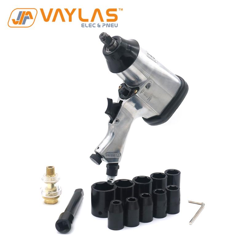 

Vaylas 1/2" Drive Pneumatic Impact Wrench Kit Single Hammer 313N.m Air Impact Socket Wrench Spanner Air Powered Tools