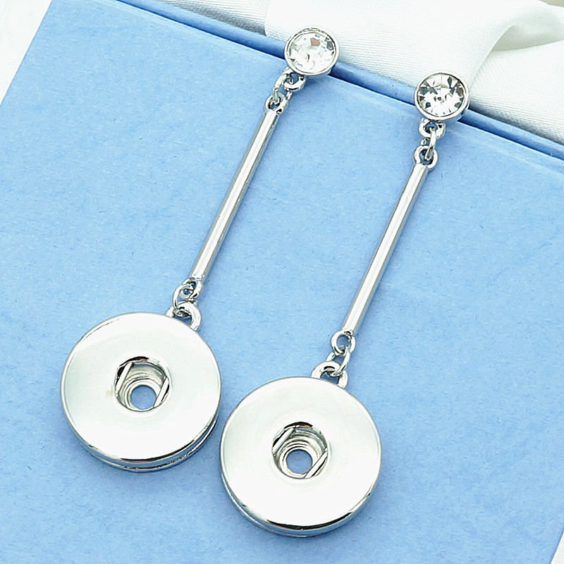 

New Fashion JA0061 Geometric Square Cascade Drop Long snap Earrings fit 18mm charm snap buttons dangle earrings
