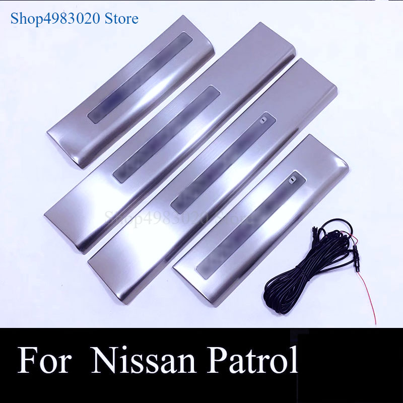 For Kia Rio 2002 2003 2004 2005 2006 2007 2008 2009 2010 2013 Chrome Led Blue Light Illuminated Door Sill Of Scuff Plate Interior Accessories Strip Bar Kia Rio