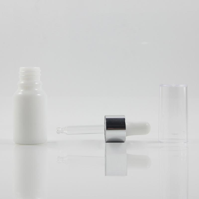 

Wholesale 10ml Opal Glass Bottle With Silver Dropper