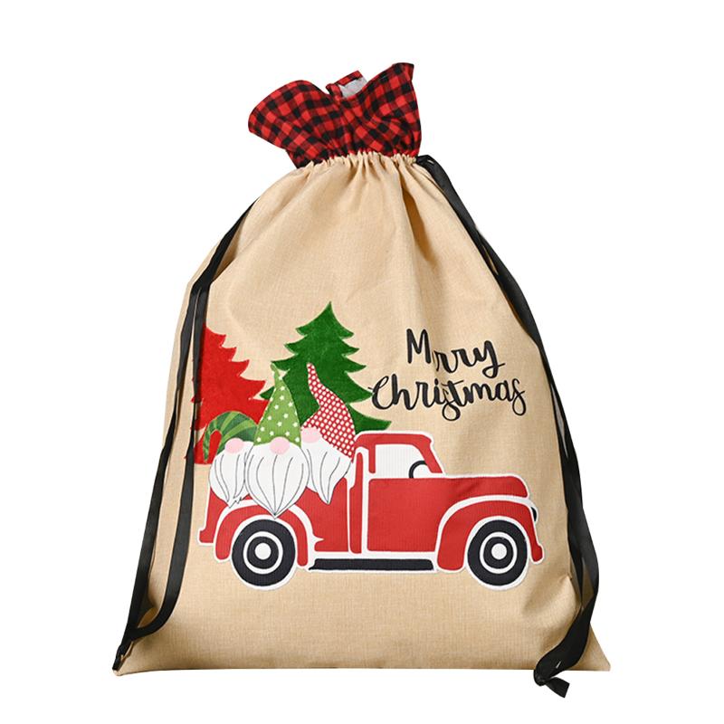 

Christmas Linen Gift Bag Storage Sack With Drawstring Reusable Large Capacity Present Bags Wedding Party Business Event Festive