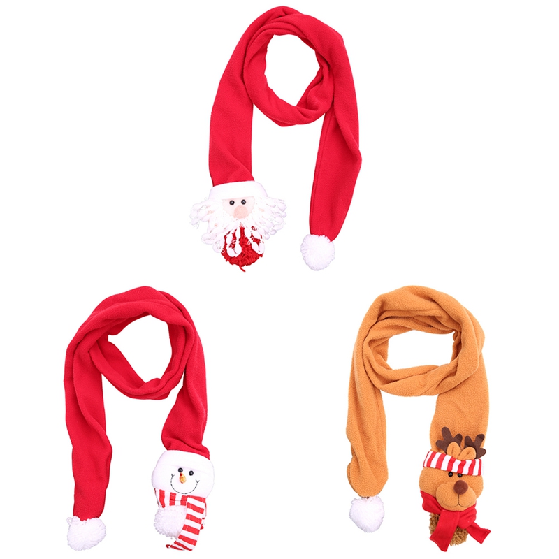 

Christmas Scarf Snowman Santa Claus Deer Doll Kids Children Soft Wraps Shawl Winter Warm Cute Cartoon Xmas Gift ScarvesHF