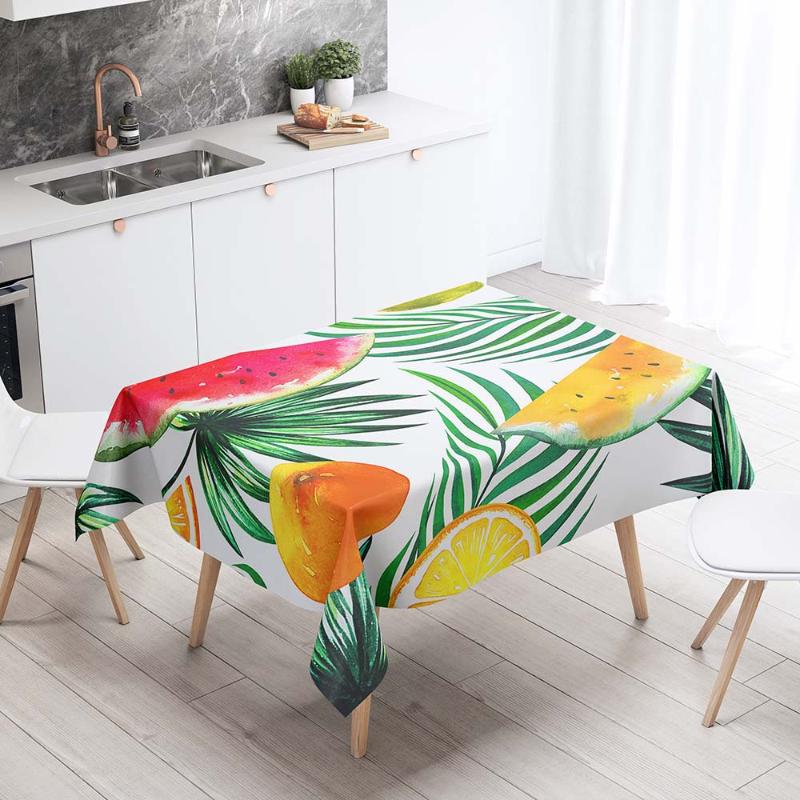 

3D Printing Sundry Fruits Pattern Dining Table Cover Track On The Rectangular Table Kitchen Decoration, Dzp-sg06