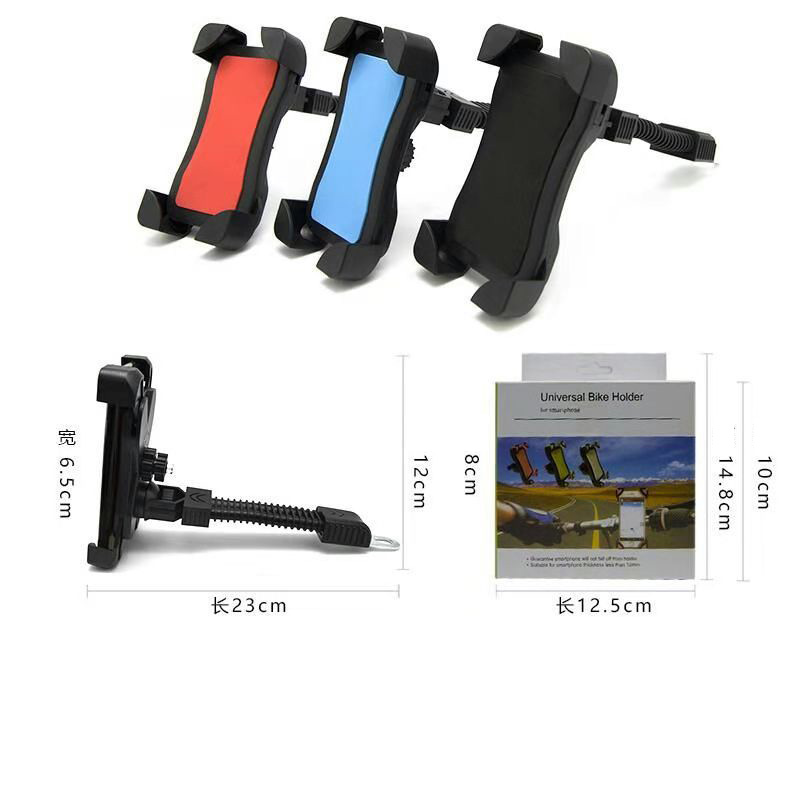 

Universal Bicycle Phone Holder Motorcycle Bike Stand Rotatable 3.5-6.5 Inch Motorbike Cellphone Mount Bracket for Iphone 8 X, Black