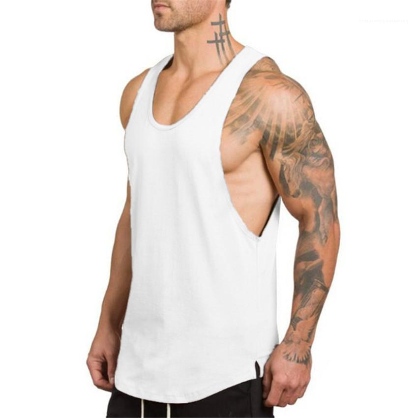 

Cotton Breathable Sleeveless Loose Mens Tank Tops Solid Color Fitness V Neck Man Tank Top Mens Tank Tops, White;black
