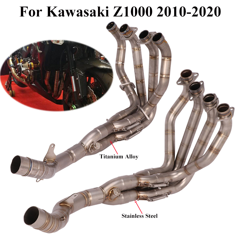 

Z1000 Titanium Alloy Full Ezhaust Front Link Pipe Motorcycle Header Front Connect Tube Pipe For Z1000 2010-2020 Slip On