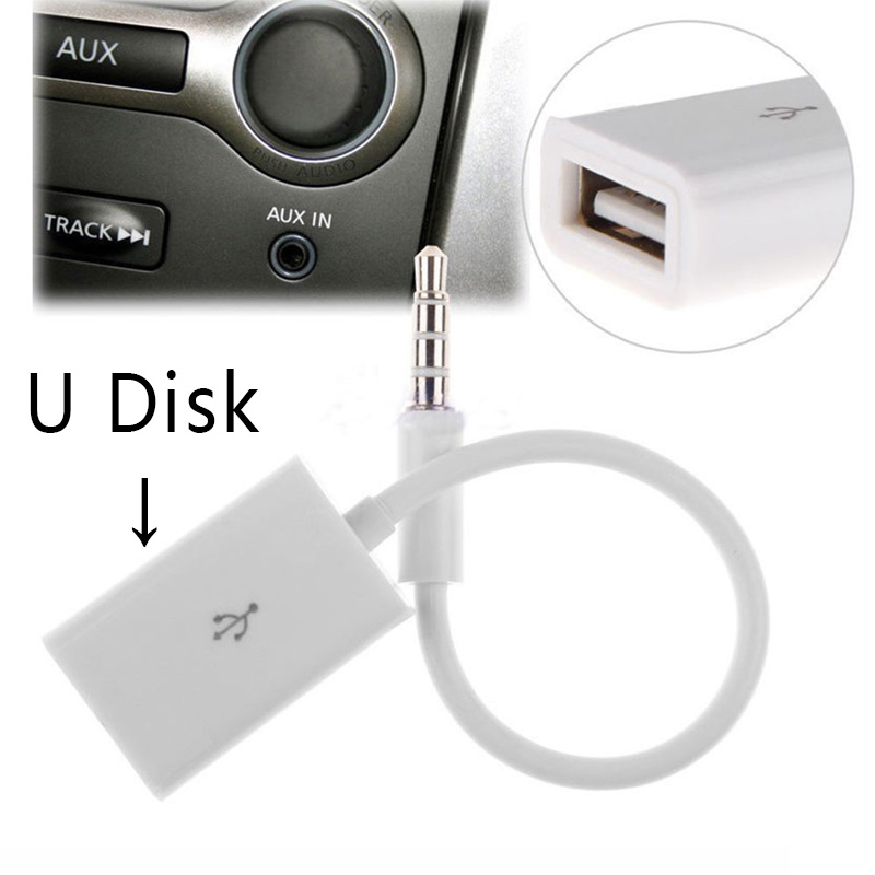 

Car mp3 adapter cable USB female 3.5MM U disk connector 12V car CD aux audio cable Bluetooth connection phone